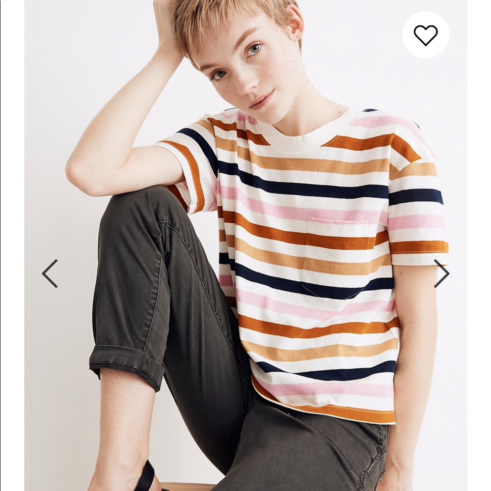 Easy Crop Tee in Beatrice Stripe Small NWT